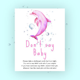 Affiche Dauphin rose aquarelle - Ne dites pas bébé