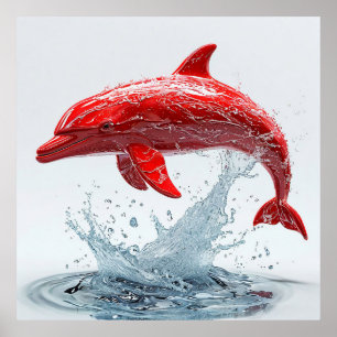 Affiche Dauphin rouge