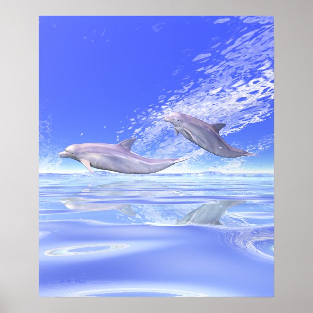 Affiche Dauphins en course (Devant)