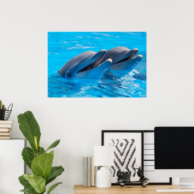 Affiche Dauphins souriants (Bureau à domicile)