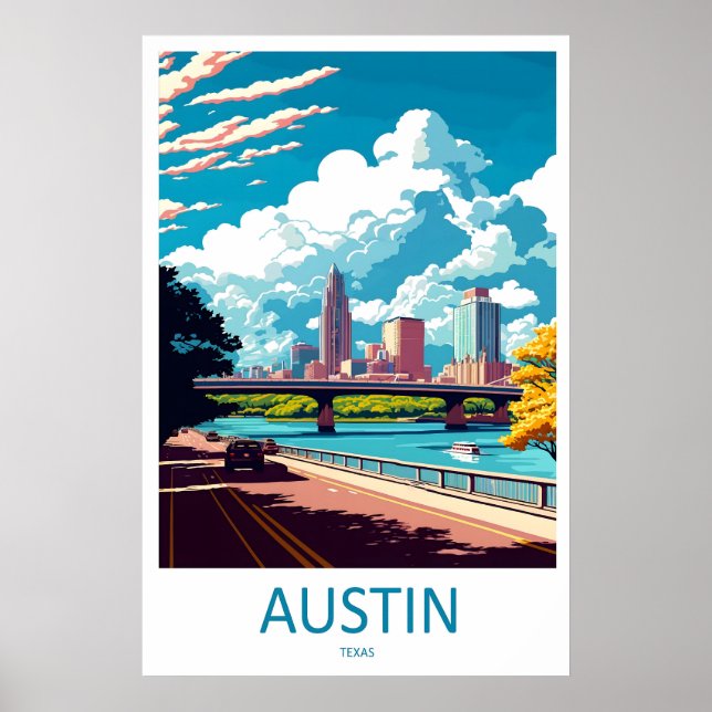 Affiche d'Austin Parc National Ski Voyage Vintage (Devant)