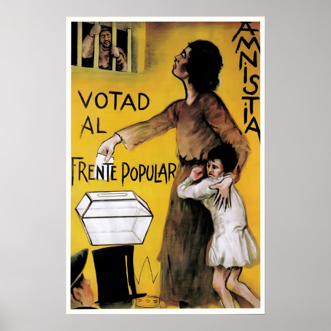 Affiche d'avant-guerre civile espagnole Votez pour (Devant)