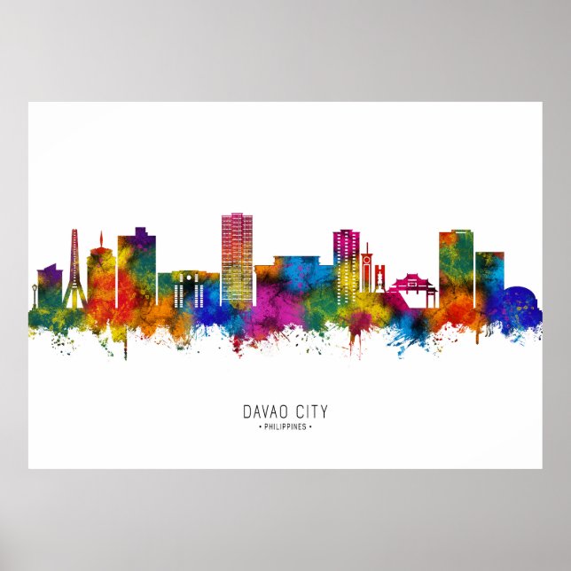Affiche Davao City Philippines Skyline (Devant)