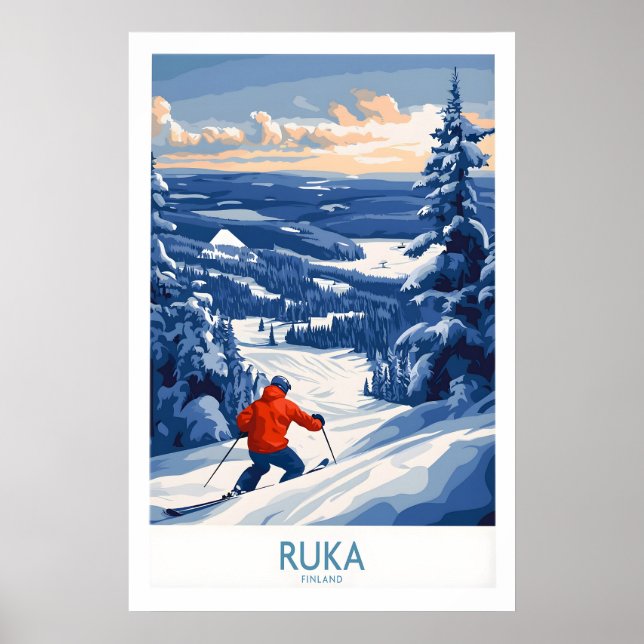 Affiche d'aventure de ski en Finlande 1 (Devant)