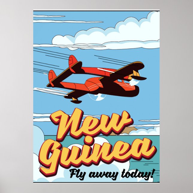 Affiche d'aventure en Nouvelle-Guinée. (Devant)