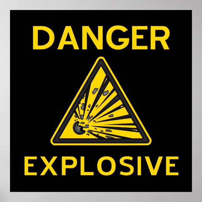 Affiche d'avertissement explosif (Devant)