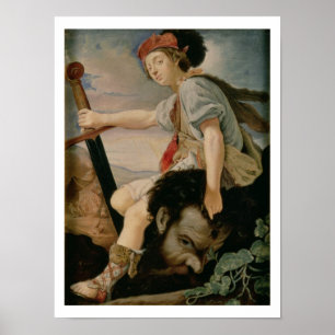 Affiche David avec la tête de Goliath