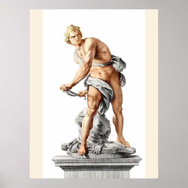 Affiche David de Bernini dans une gravure de Nicolas Dorig (Devant)
