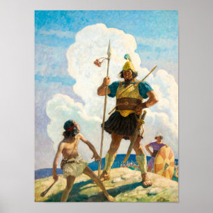 Affiche David et Goliath, 1940 par Newell Convers Wyeth