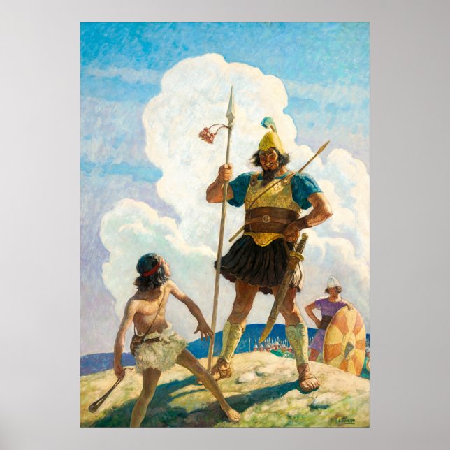 Affiche David et Goliath par Newell Convers Wyeth (Devant)