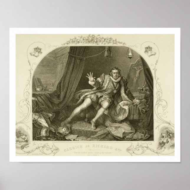 Affiche David Garrick (1717-79) as Richard III, Act V Scen (Devant)