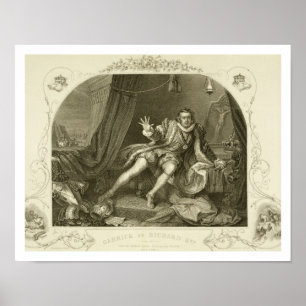 Affiche David Garrick (1717-79) comme Richard III, Loi V