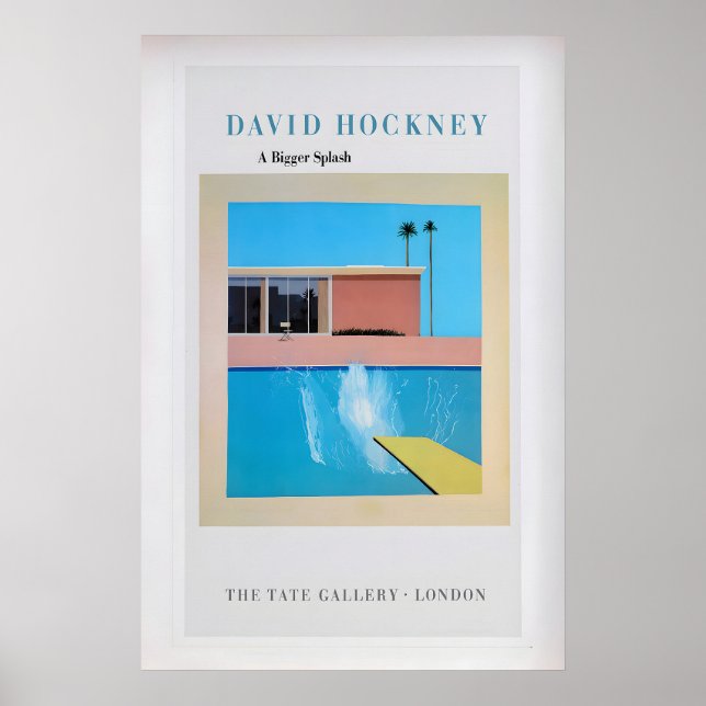 Affiche David Hockney 'A Bigger Splash' Exposition Vintage (Devant)