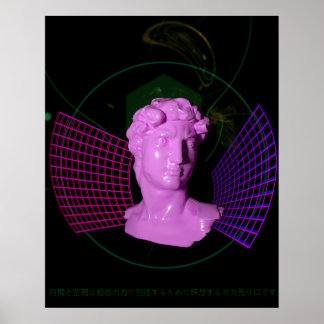 Affiche David through Time and Space [~vaporwave aesthetic
