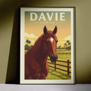 Affiche Davie Floride vintage