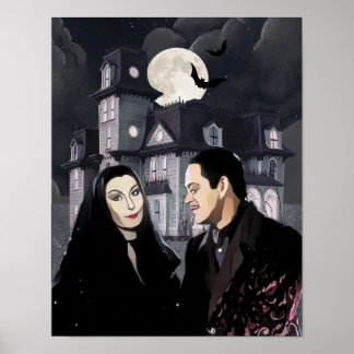 Affiche DaVinci Morticia Addams Mashup