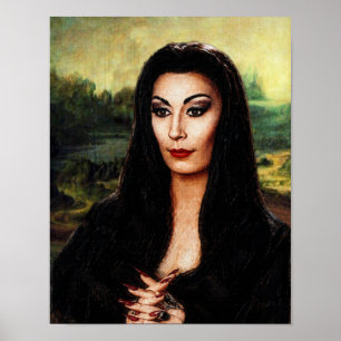 Affiche DaVinci Morticia Addams Mashup