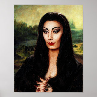 Affiche DaVinci Morticia Addams Mashup