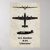 Affiche d'avion B-24 Liberator pour décoration d'a