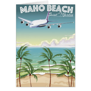 Affiche d'avion de la plage de Maho Saint-Martin