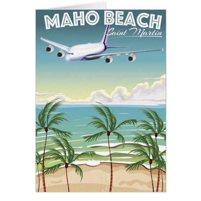 Affiche d'avion de la plage de Maho Saint-Martin (Devant)