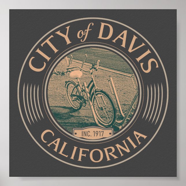 AFFICHE DAVIS YOLO CALIFORNIA - VILLE DE DAVIS CA (Devant)