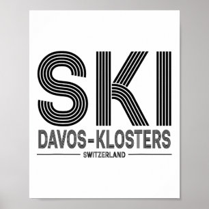 Affiche Davos Klosters Station de ski Alpes suisses Ski Su