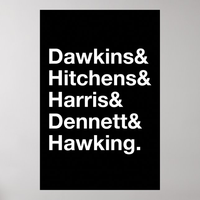 Affiche Dawkins&Hitchens&Harris&Dennett&Hawking - Science (Devant)