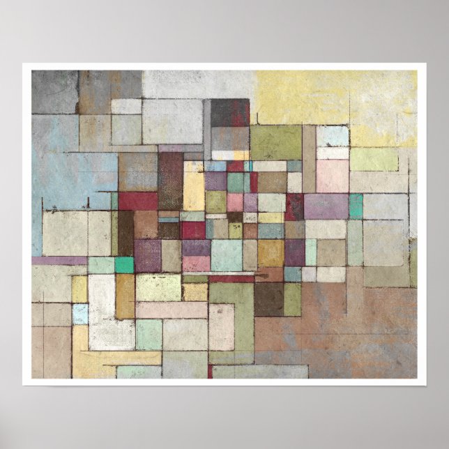 Affiche Dawn Beach treillis peinture Abstraite (Devant)