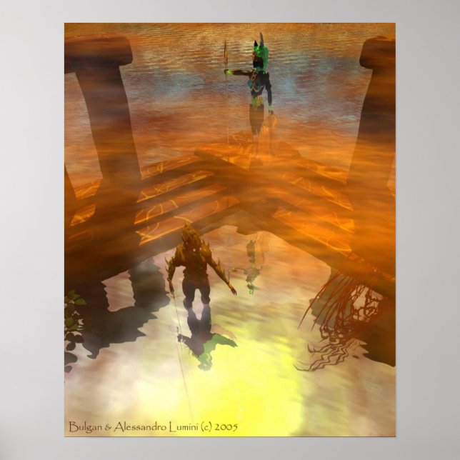 Affiche DAWNING DARK /TEMPLE DE L'EAU HYPERION Sci Fi (Devant)