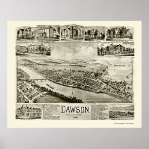 Affiche Dawson, PA Carte panoramique - 1902