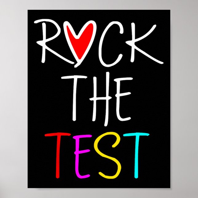 Affiche Day Rock The Test Teacher Test Day Funny Teache (Devant)