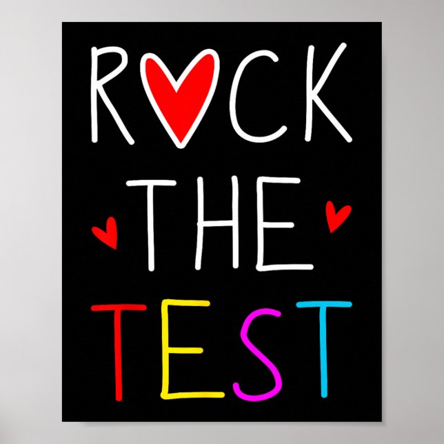 Affiche Day Rock The Test Teacher Test Day Funny Teache (Devant)