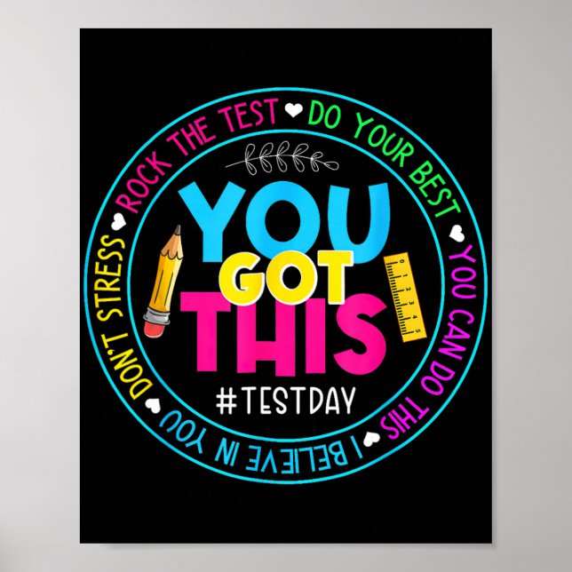 Affiche Day Rock The Test Teacher Test Day Vous Avez Obten (Devant)