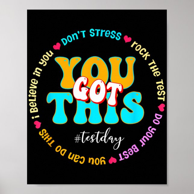 Affiche Day Rock The Test Teacher Test Day Vous Avez Obten (Devant)