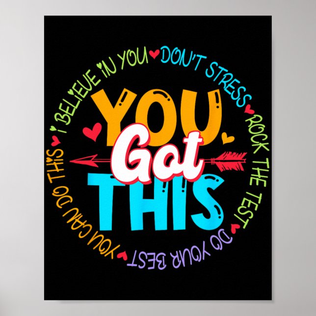 Affiche Day Rock The Test Teacher Test Day Vous Avez Obten (Devant)