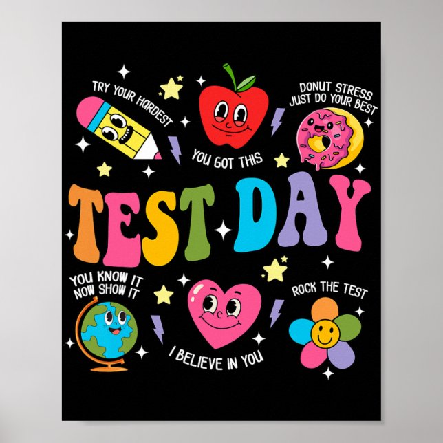 Affiche Day Rock The Test Test Day Motivation Enseignant (Devant)
