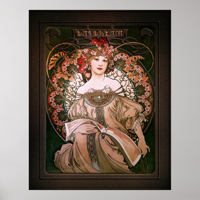 Affiche Daydream c1896 par Alphonse Mucha (Devant)