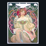 Affiche Daydream (printemps), Mucha<br><div class="desc">Alphonse Mucha (24 juillet 1860 - 14 juillet 1939) était peintre, illustrateur et graphiste tchèque, vivant à Paris pendant la période Art Nouveau, surtout connu pour ses affiches théâtrales nettement stylisées et décoratives, notamment celles de Sarah Bernhardt. Il a produit des illustrations, des publicités, des panneaux décoratifs et des dessins,...</div>