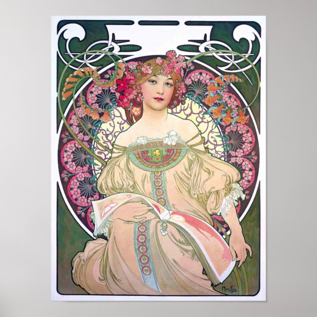 Affiche Daydream (printemps), Mucha (Devant)