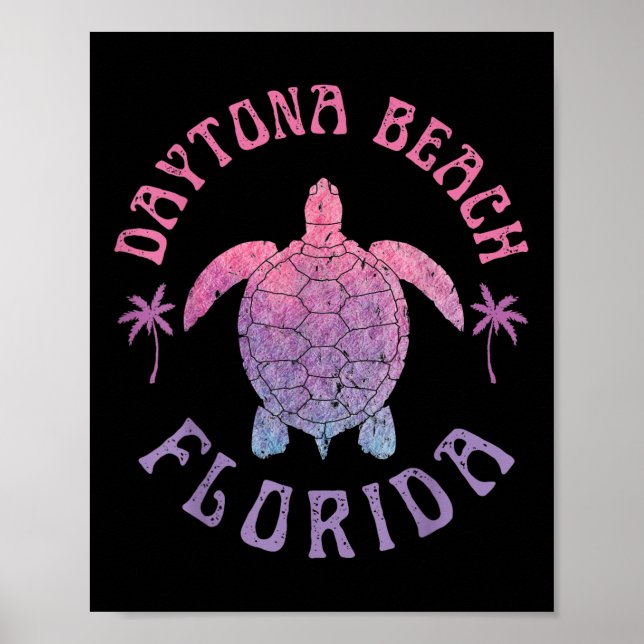 Affiche Daytona Beach Florida Sea Turtle Vacances été (Devant)