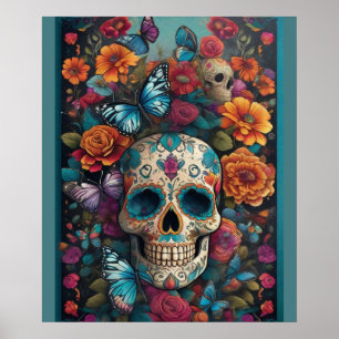 Affiche Dazzling Sugar Skull Art : Jour de la mort délice