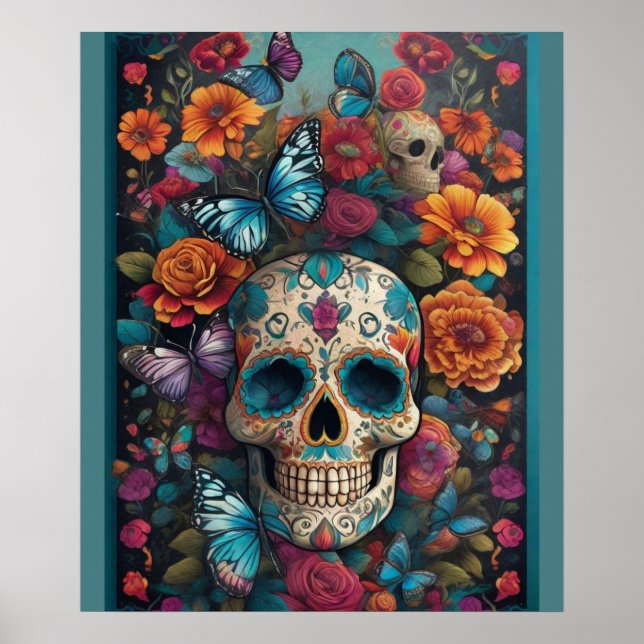 Affiche Dazzling Sugar Skull Art : Jour de la mort délice (Devant)