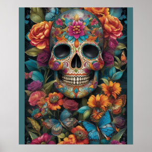 Affiche Dazzling Sugar Skull Art : Jour de la mort délice