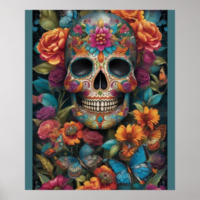 Affiche Dazzling Sugar Skull Art : Jour de la mort délice (Devant)
