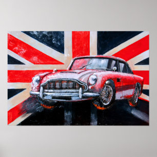 Affiche DB5 Sport Car Union Jack