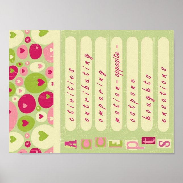 Affiche DBT - Mindfulness - Sage Mind - ACCEPTS (Devant)