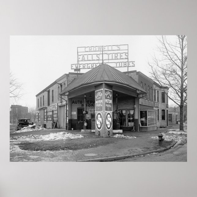 Affiche DC Gas Station, 1921 (Devant)