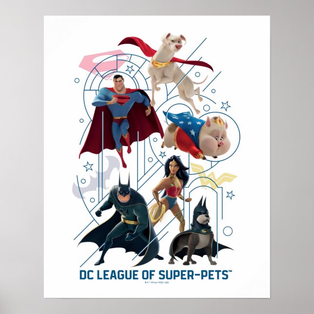 Affiche DC Trinity Heroes & Super-Pets (Devant)