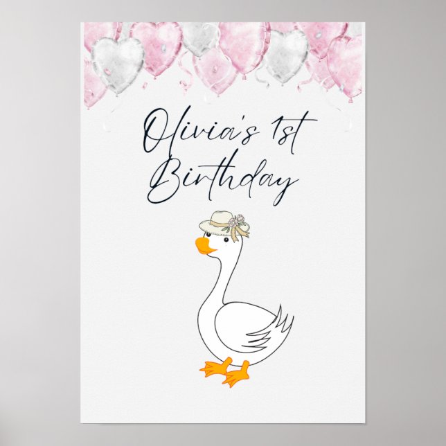 Affiche de 1er anniversaire avec nom (Devant)